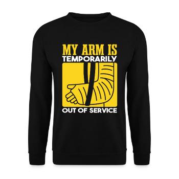 Mon bras est temporairement hors service - Sweat-shirt Unisexe - noir - Devant - Alina (178cm) & Michal (187cm)