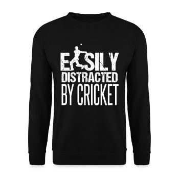 Easily Distracted By Cricket - Unisex Sweatshirt - black - Front - Alina (178cm) & Michal (187cm)
