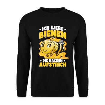 Lustiges Bienen Imker Imkerei Bienenzüchter - Unisex Pullover - Schwarz - Vorne - Alina (178cm) & Michal (187cm)