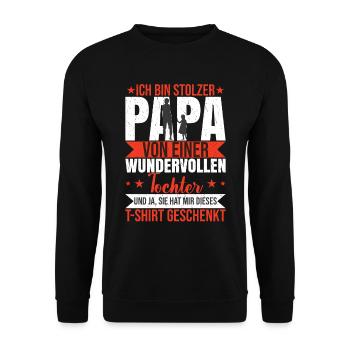 Papa Tochter Geschenk Vatertag 2023 - Unisex Pullover - Schwarz - Vorne - Alina (178cm) & Michal (187cm)