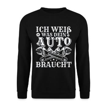 Lustiges KFZ Mechaniker Mechatroniker - Unisex Pullover - Schwarz - Vorne - Alina (178cm) & Michal (187cm)