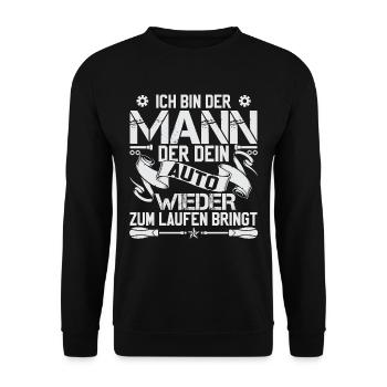 Automechaniker Sprüche KFZ Mechaniker - Unisex Pullover - Schwarz - Vorne - Alina (178cm) & Michal (187cm)
