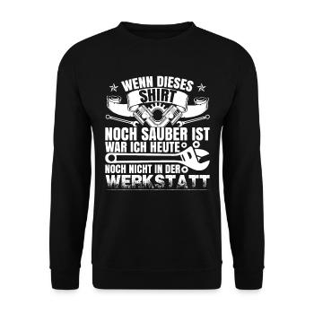 Werkstatt KFZ Mechaniker Automechaniker - Unisex Pullover - Schwarz - Vorne - Alina (178cm) & Michal (187cm)