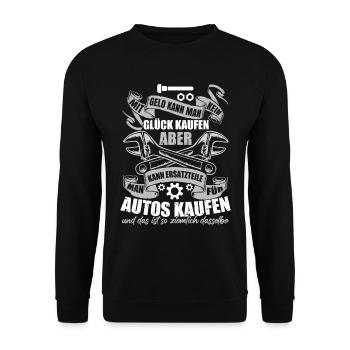 Auto Tuning Garage KFZ Mechatroniker - Unisex Pullover - Schwarz - Vorne - Alina (178cm) & Michal (187cm)