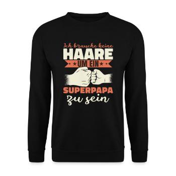 Superpapa - Unisex Pullover - Schwarz - Vorne - Alina (178cm) & Michal (187cm)