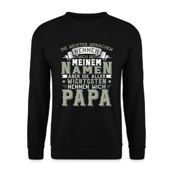 Papa Sprüche Humor - Unisex Pullover - Schwarz - Vorne - Alina (178cm) & Michal (187cm)