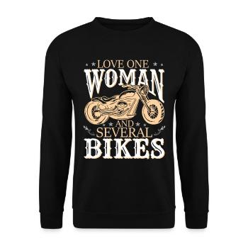 Motorcycle Biker Saying Motorbike Apparel Rider - Unisex Sweatshirt - black - Front - Alina (178cm) & Michal (187cm)