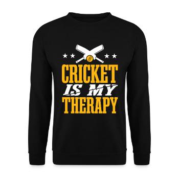Le cricket est ma thérapie | Cricket | Entraîneur de cricket - Sweat-shirt Unisexe - noir - Devant - Alina (178cm) & Michal (187cm)
