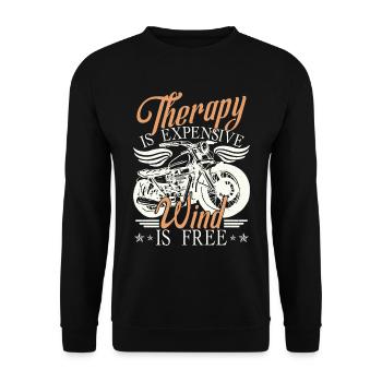 Lustiges Motorrad - Unisex Pullover - Schwarz - Vorne - Alina (178cm) & Michal (187cm)