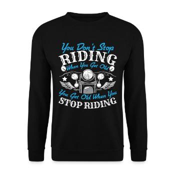 Motorcyclist Motorbike Biker Motorcycle - Unisex Sweatshirt - black - Front - Alina (178cm) & Michal (187cm)