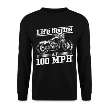 Lustiges Motorrad - Unisex Pullover - Schwarz - Vorne - Alina (178cm) & Michal (187cm)