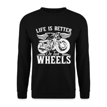 La vie est meilleure sur deux roues - Sweat-shirt Unisexe - noir - Devant - Alina (178cm) & Michal (187cm)