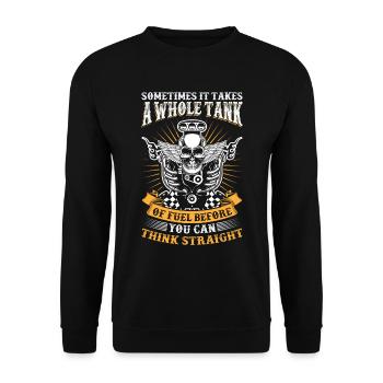 Biking Motorcycle Motorcyclist Biker - Unisex Sweatshirt - black - Front - Alina (178cm) & Michal (187cm)