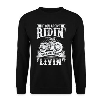 Motorbike Rider Bike Rider Motorcycle - Unisex Sweatshirt - black - Front - Alina (178cm) & Michal (187cm)