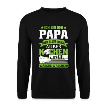 Lustiges Männertag Papa Vatertagsgeschenk - Unisex Pullover - Schwarz - Vorne - Alina (178cm) & Michal (187cm)