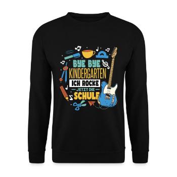 Ich Rocke Jetzt Die Schule Einschulung - Unisex Pullover - Schwarz - Vorne - Alina (178cm) & Michal (187cm)