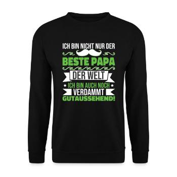 Väter Papa Vatertag Geschenke Vatertag 2023 - Unisex Pullover - Schwarz - Vorne - Alina (178cm) & Michal (187cm)
