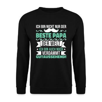 Bester Papa der Welt - Unisex Pullover - Schwarz - Vorne - Alina (178cm) & Michal (187cm)