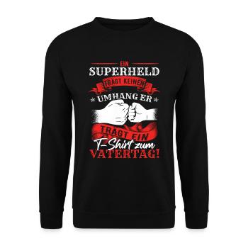 Witzige Vatertag Papa - Unisex Pullover - Schwarz - Vorne - Alina (178cm) & Michal (187cm)