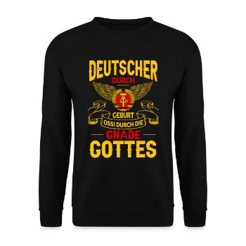 Ostdeutschland Ossi DDR - Unisex Pullover - Schwarz - Vorne - Alina (178cm) & Michal (187cm)