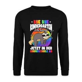 Grundschule Einschulung Schulkind Schulstart - Unisex Pullover - Schwarz - Vorne - Alina (178cm) & Michal (187cm)
