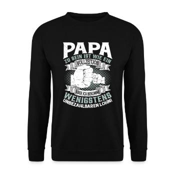 Papa zu sein ist ein Vollzeitjob - Unisex Pullover - Schwarz - Vorne - Alina (178cm) & Michal (187cm)