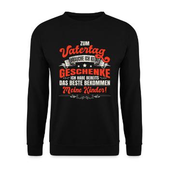 Männertag | Vatertag | Familienzeit | Papa - Unisex Pullover - Schwarz - Vorne - Alina (178cm) & Michal (187cm)
