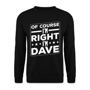 I'm Dave - Unisex Sweatshirt - black - Front - Alina (178cm) & Michal (187cm)