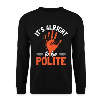 C’est bien d’être poli - Sweat-shirt Unisexe - noir - Devant - Alina (178cm) & Michal (187cm)