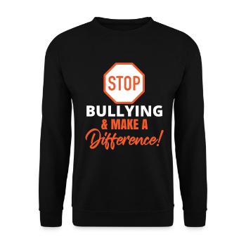 Tag der Einheit Anti-Mobbing - Unisex Pullover - Schwarz - Vorne - Alina (178cm) & Michal (187cm)