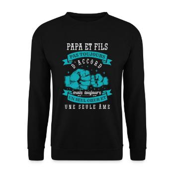 Papa Et Fils - Sweat-shirt Unisexe - noir - Devant - Alina (178cm) & Michal (187cm)