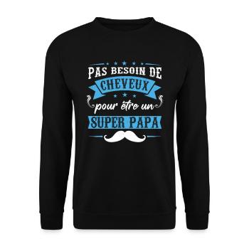 Papa Drole Fête Des Pères - Sweat-shirt Unisexe - noir - Devant - Alina (178cm) & Michal (187cm)