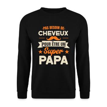 Cadeaux De La Fête Des Pères - Sweat-shirt Unisexe - noir - Devant - Alina (178cm) & Michal (187cm)