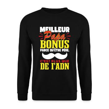 Meilleur Papa Bonus - Sweat-shirt Unisexe - noir - Devant - Alina (178cm) & Michal (187cm)