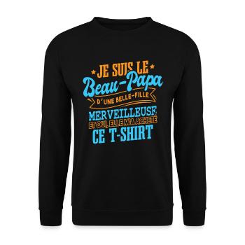 Je Suis Le Beau-Papa - Sweat-shirt Unisexe - noir - Devant - Alina (178cm) & Michal (187cm)