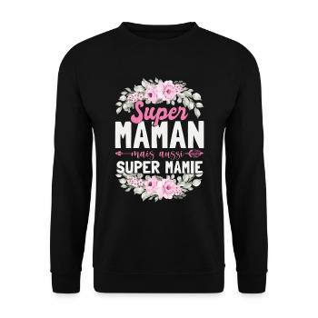 Fête Des Mères Maman & Mamie - Sweat-shirt Unisexe - noir - Devant - Alina (178cm) & Michal (187cm)