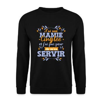 J'ai Une Mamie Cinglée - Sweat-shirt Unisexe - noir - Devant - Alina (178cm) & Michal (187cm)