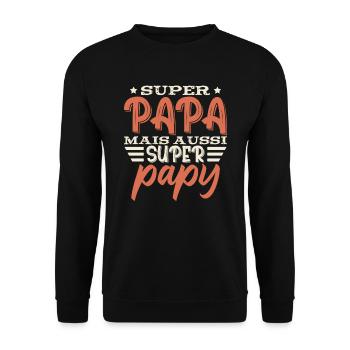 Papa Cadeaux De La Fête Des Pères Shirt Pour Papa - Sweat-shirt Unisexe - noir - Devant - Alina (178cm) & Michal (187cm)