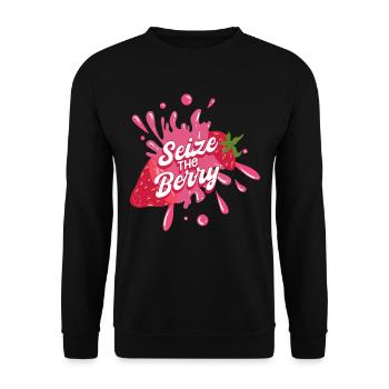 Fraise de fruits - Sweat-shirt Unisexe - noir - Devant - Alina (178cm) & Michal (187cm)