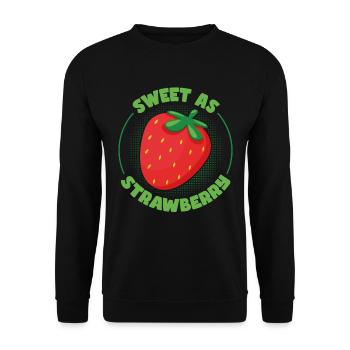 Süß wie Erdbeere - Unisex Pullover - Schwarz - Vorne - Alina (178cm) & Michal (187cm)