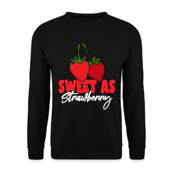 Süß wie Erdbeere - Unisex Pullover - Schwarz - Vorne - Alina (178cm) & Michal (187cm)