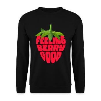 Feeling Berry Good Strawberry - Unisex Pullover - Schwarz - Vorne - Alina (178cm) & Michal (187cm)