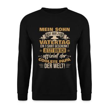 Vater Sohn Beziehung Vatertagsgeschenk - Unisex Pullover - Schwarz - Vorne - Alina (178cm) & Michal (187cm)