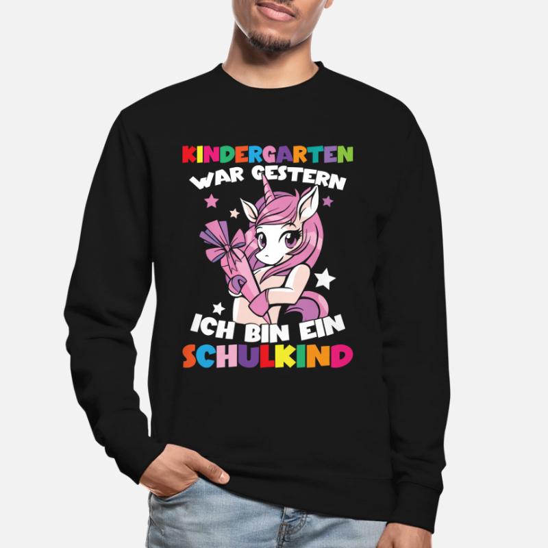 Ich bin ein Schulkind Einschulung Einhorn Unisex Pullover