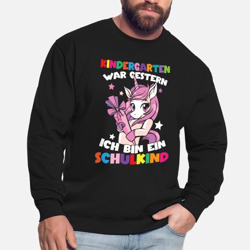 Ich bin ein Schulkind Einschulung Einhorn Unisex Pullover