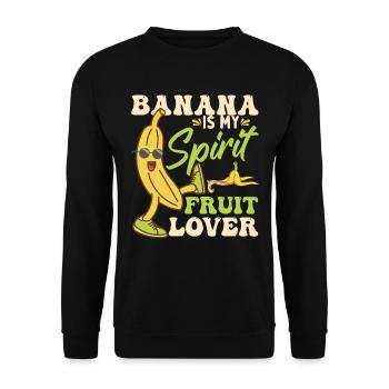Banana Is My Spirit Fruit Lover - Unisex Sweatshirt - black - Front - Alina (178cm) & Michal (187cm)