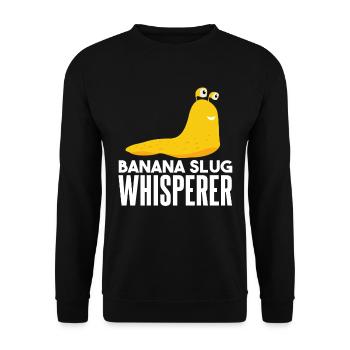 Bananenschneckenflüsterer - Unisex Pullover - Schwarz - Vorne - Alina (178cm) & Michal (187cm)