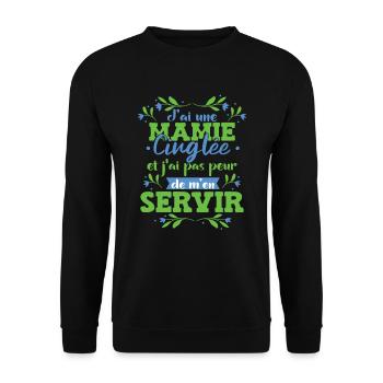 Petite Fils Mamie Cadeau - Sweat-shirt Unisexe - noir - Devant - Alina (178cm) & Michal (187cm)