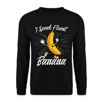 Je parle couramment la banane - Sweat-shirt Unisexe - noir - Devant - Alina (178cm) & Michal (187cm)