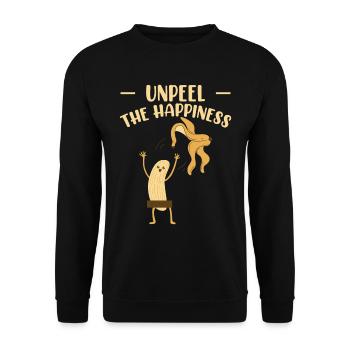 Unpeel The Happiness Banana Lover - Unisex Sweatshirt - black - Front - Alina (178cm) & Michal (187cm)